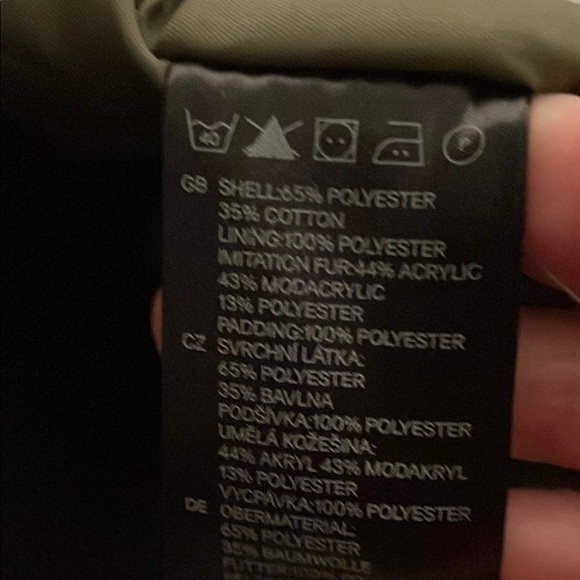 H&M Green Utility Jacket with Fleece Collar - Picture 7 of 9